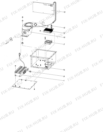 Взрыв-схема холодильника Electrolux RC1140 - Схема узла Functional parts